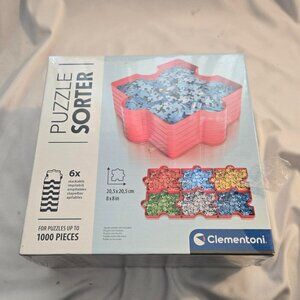 Puzzle Sorter with Six 8x8 inch Stackable Puzzle Shaped Trays Clementoni Italy!